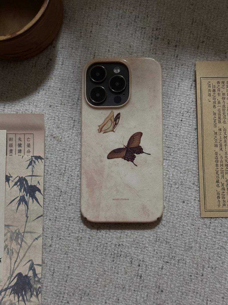 「Chinoiserie」Brown Butterfly Phone Case-NS