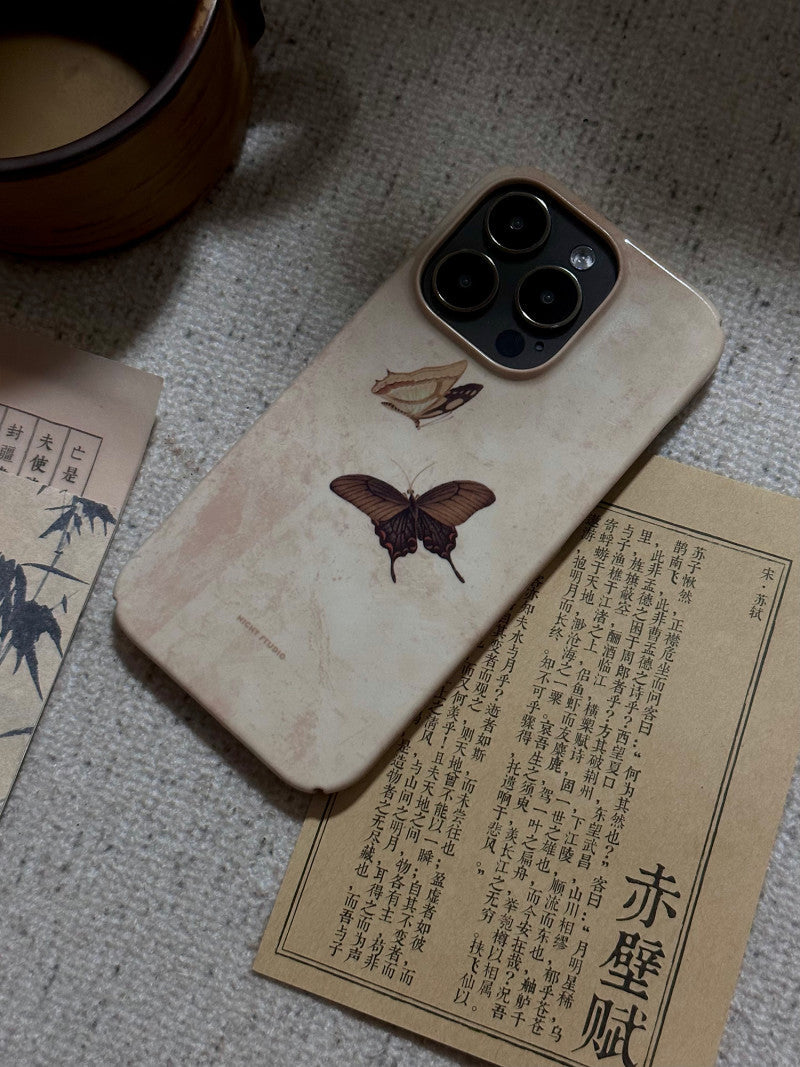 「Chinoiserie」Brown Butterfly Phone Case-NS