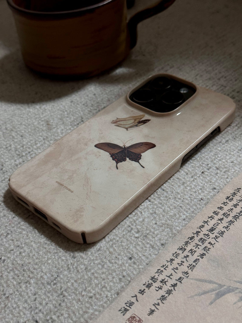 「Chinoiserie」Brown Butterfly Phone Case-NS
