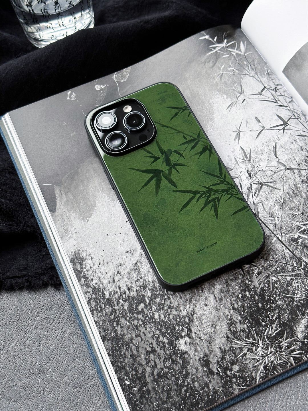 「Chinoiserie」Green Bamboo Traditional Chinese Painting Phone Case | iPhone Case | Three Fleas