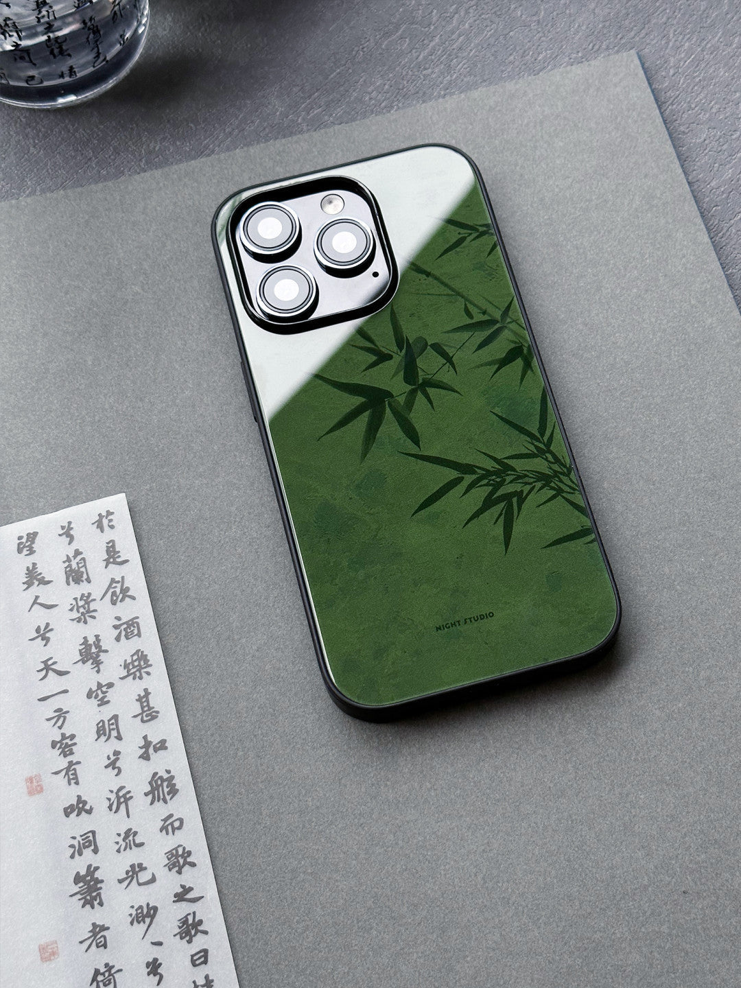 「Chinoiserie」Green Bamboo Traditional Chinese Painting Phone Case | iPhone Case | Three Fleas