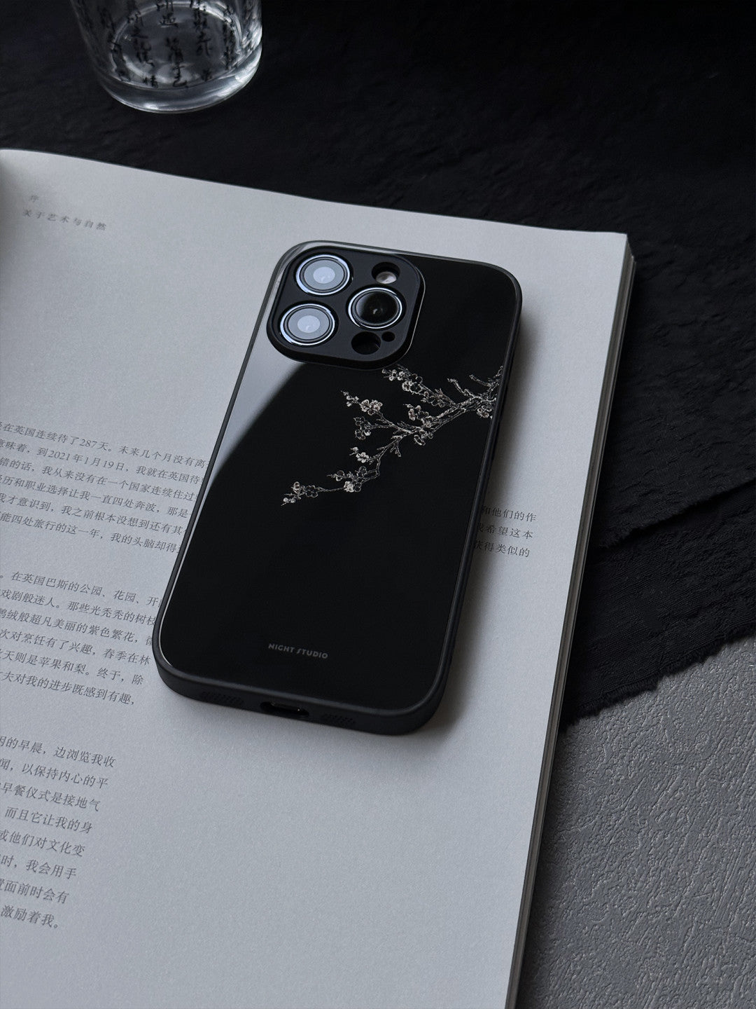 「Chinoiserie」Midnight Wintersweet Phone Case | iPhone Case | Three Fleas