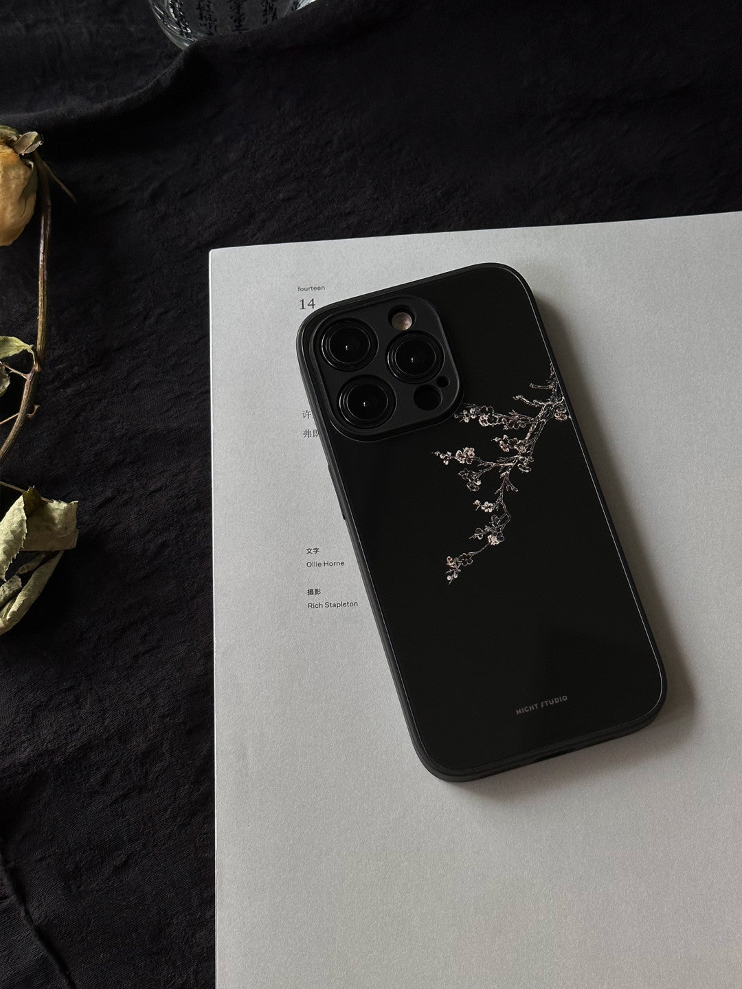 「Chinoiserie」Midnight Wintersweet Phone Case | iPhone Case | Three Fleas