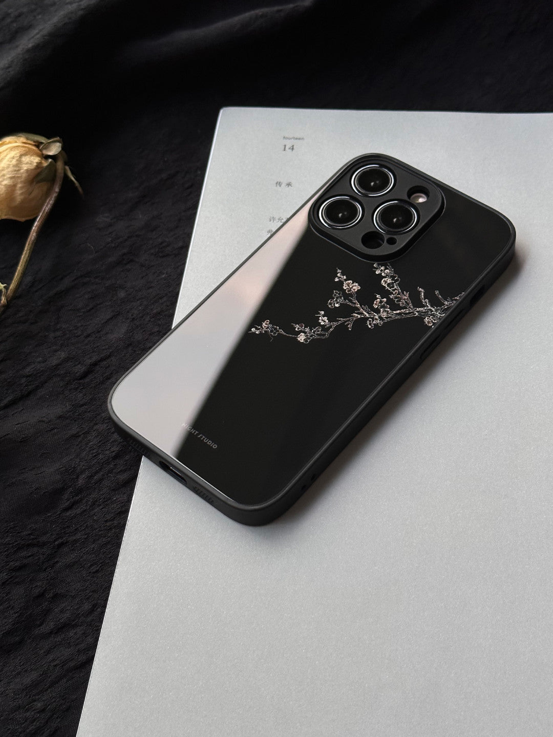「Chinoiserie」Midnight Wintersweet Phone Case | iPhone Case | Three Fleas