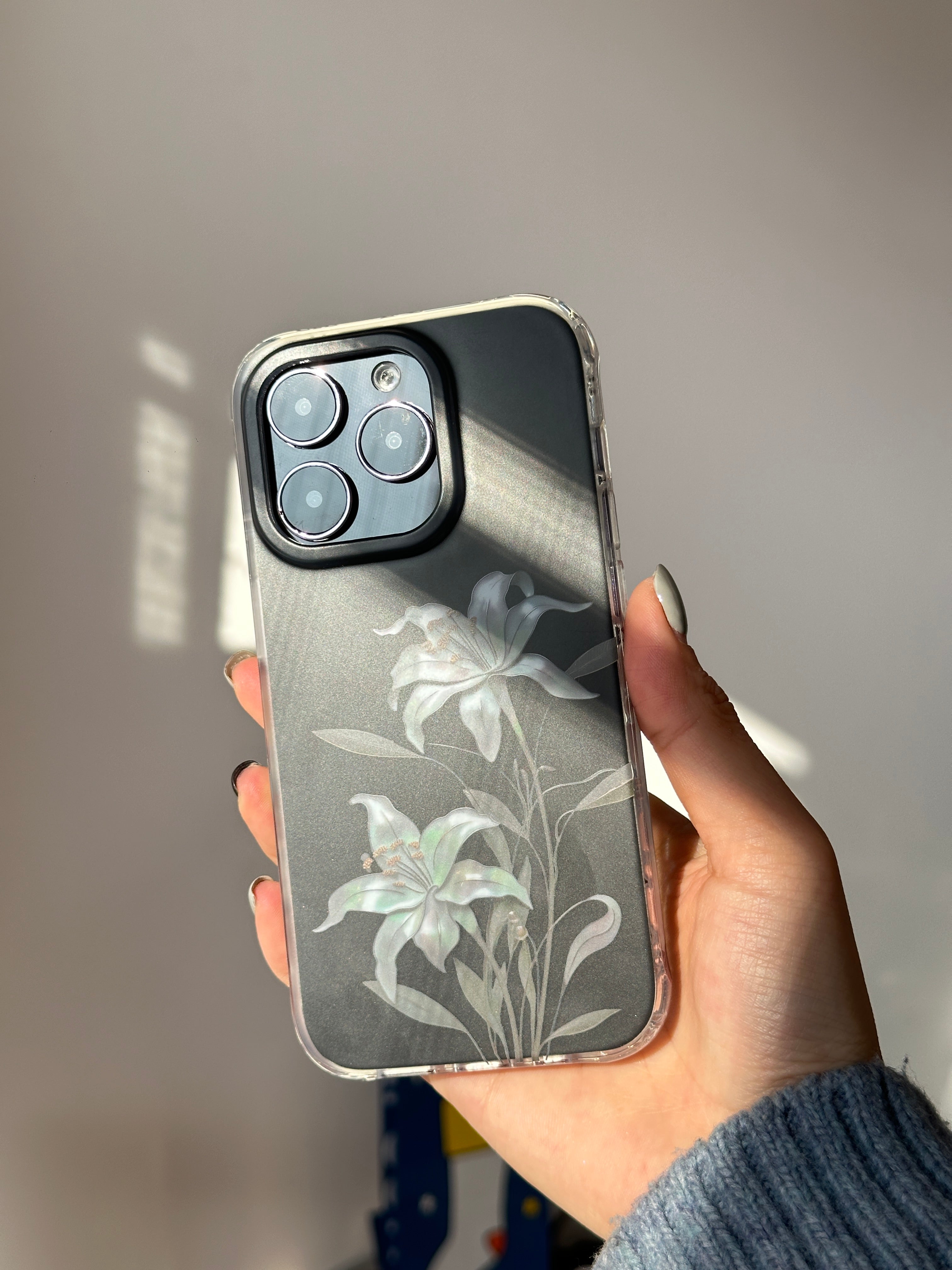 「Chinoiserie」Moonlight Flower Printed Phone Case | iPhone Case | Three Fleas