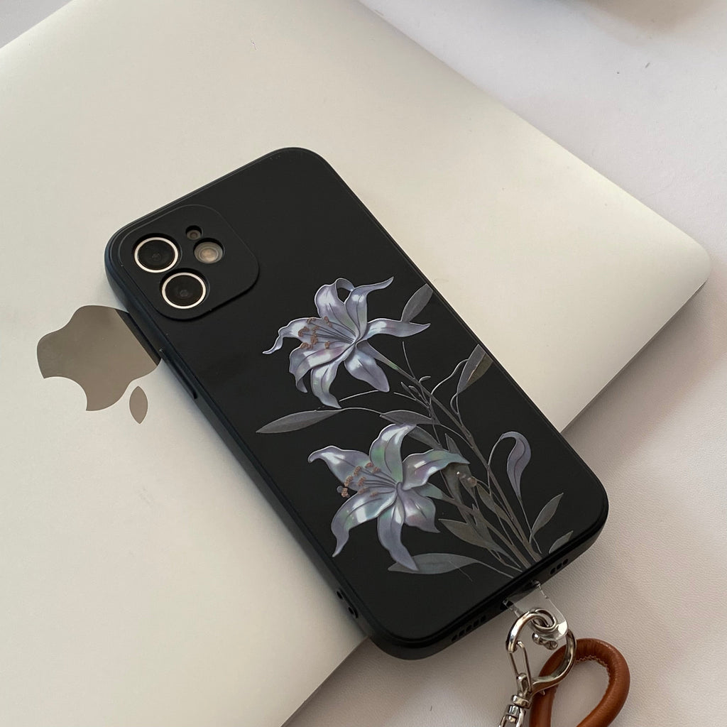 「Chinoiserie」Moonlight Flower Printed Phone Case | iPhone Case | Three Fleas