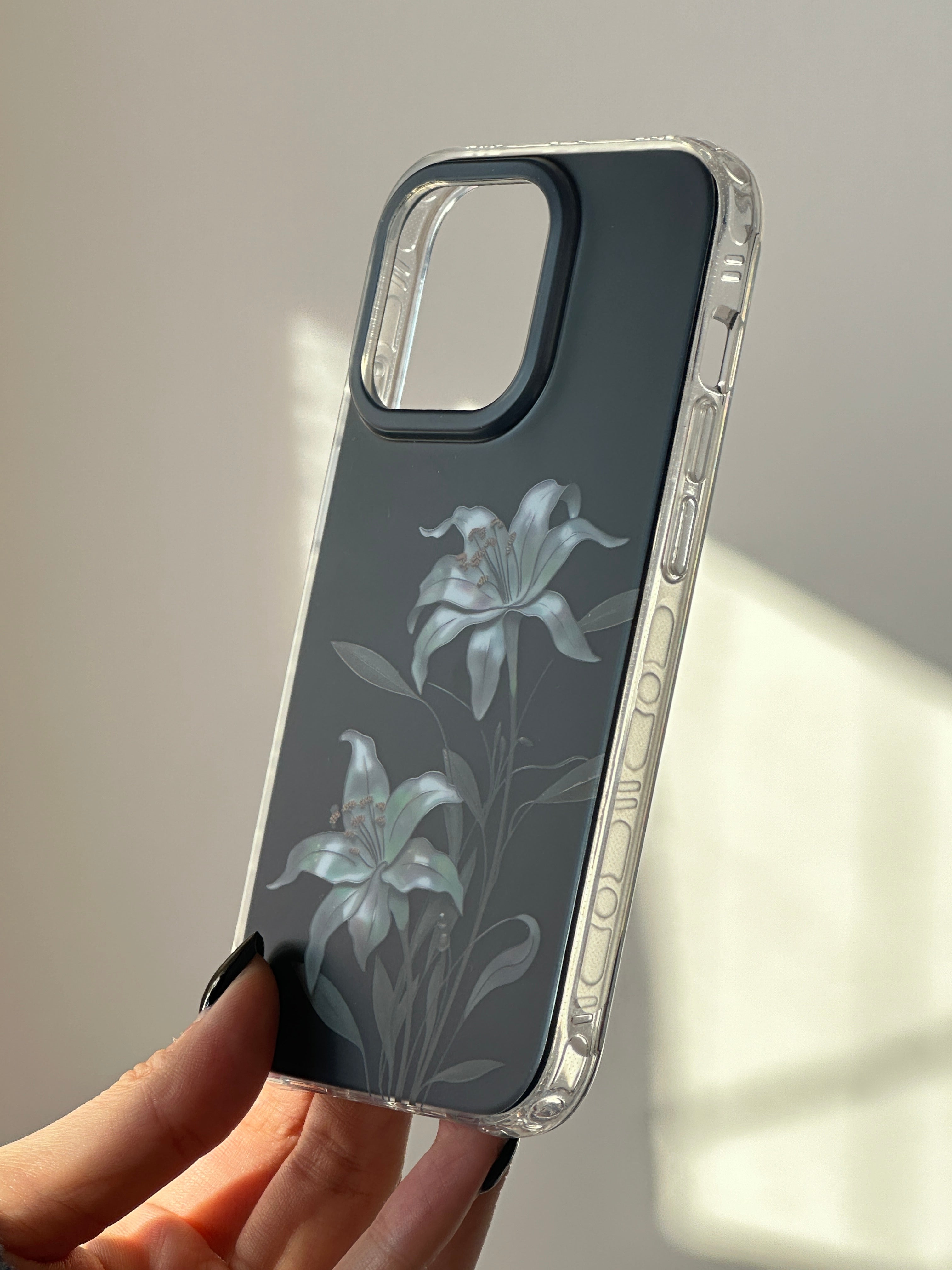 「Chinoiserie」Moonlight Flower Printed Phone Case | iPhone Case | Three Fleas