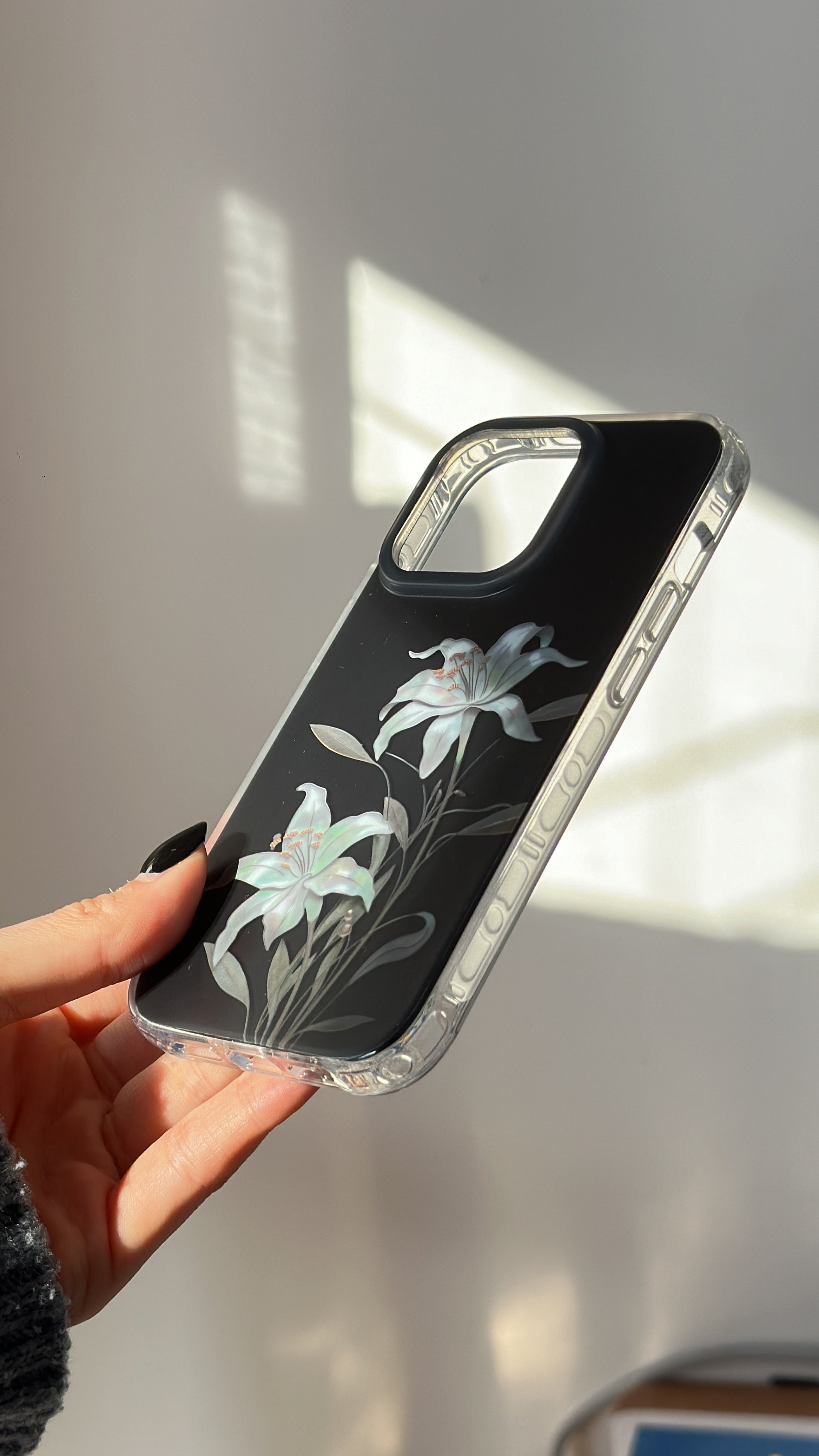 「Chinoiserie」Moonlight Flower Printed Phone Case | iPhone Case | Three Fleas