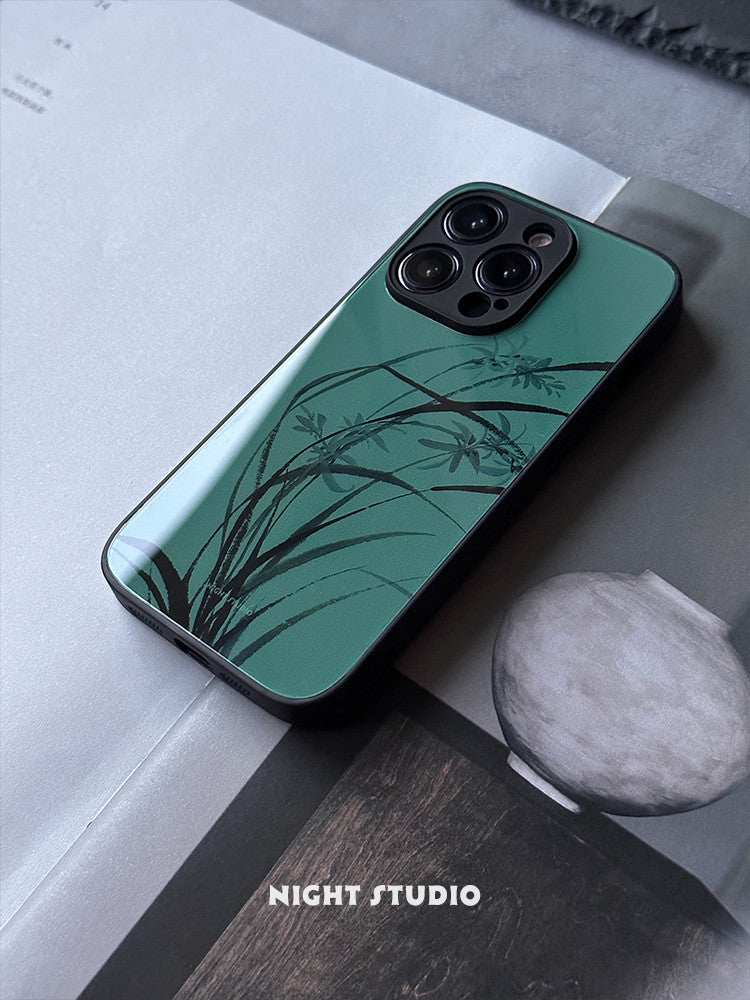 「Chinoiserie」Orchid Grass Chinese Traditional Painting Phone Case | iPhone Case | Three Fleas