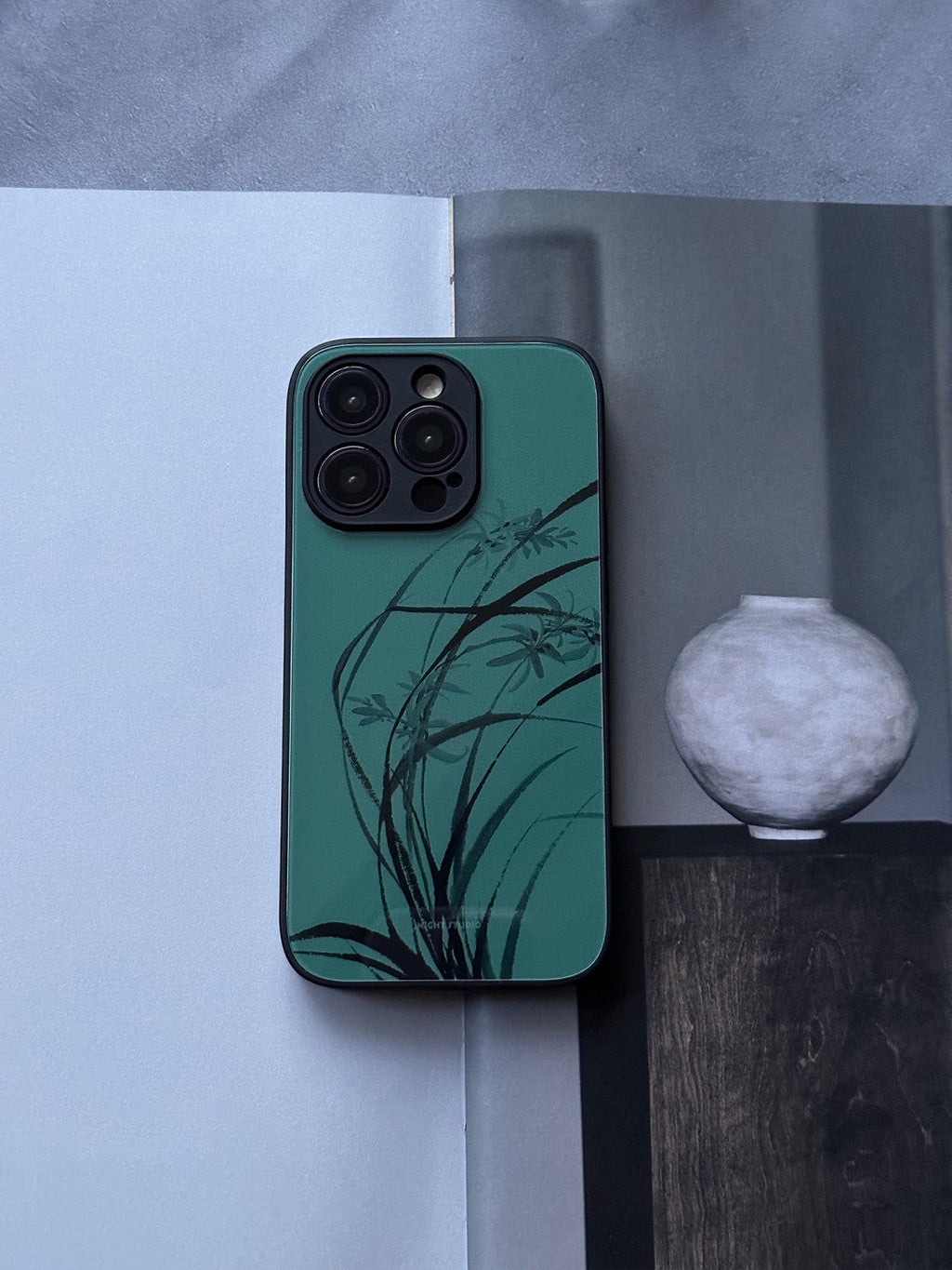 「Chinoiserie」Orchid Grass Chinese Traditional Painting Phone Case | iPhone Case | Three Fleas