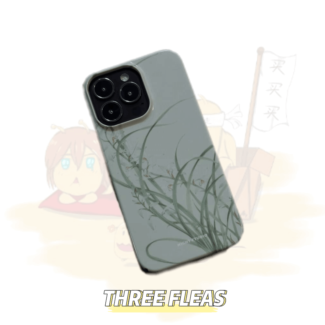 「Chinoiserie」Orchid Grass Chinese Traditional Painting Phone Case | iPhone Case | Three Fleas