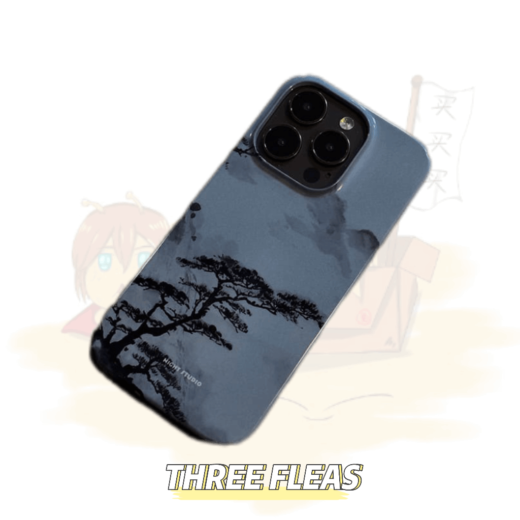 「Chinoiserie」Pine Chinese Brush Painting Phone Case | iPhone Case | Three Fleas