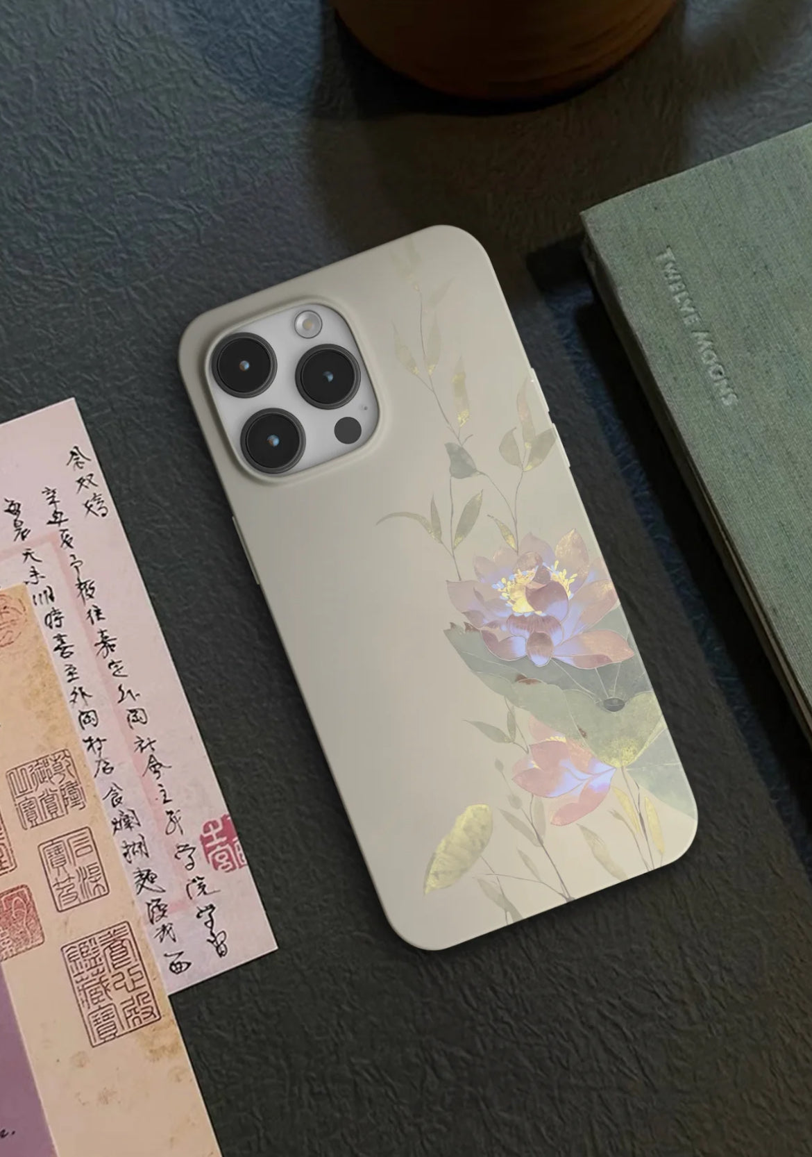 「Chinoiserie」Summer Lotus Printed Phone Case | iPhone Case | Three Fleas