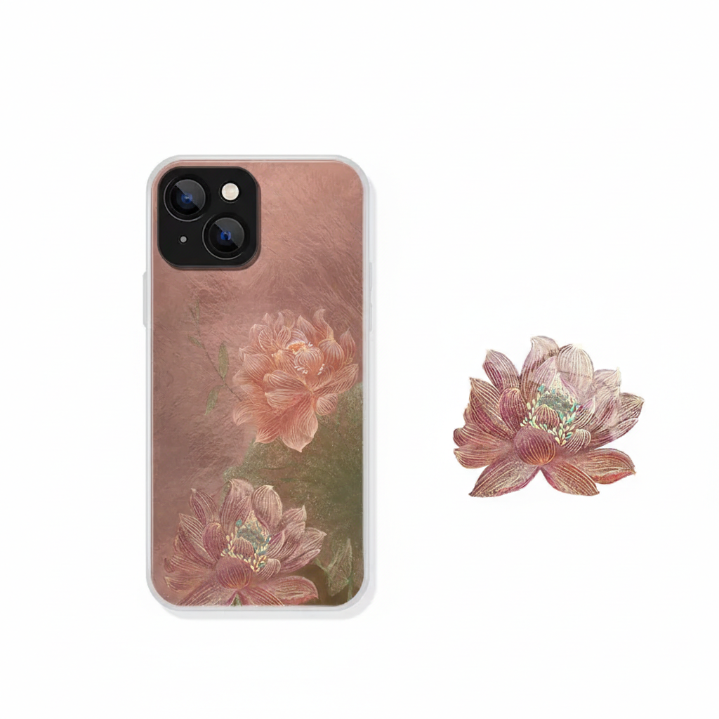 Gilded Lotus IMD Dual-Layer Case | iPhone Case | Three Fleas
