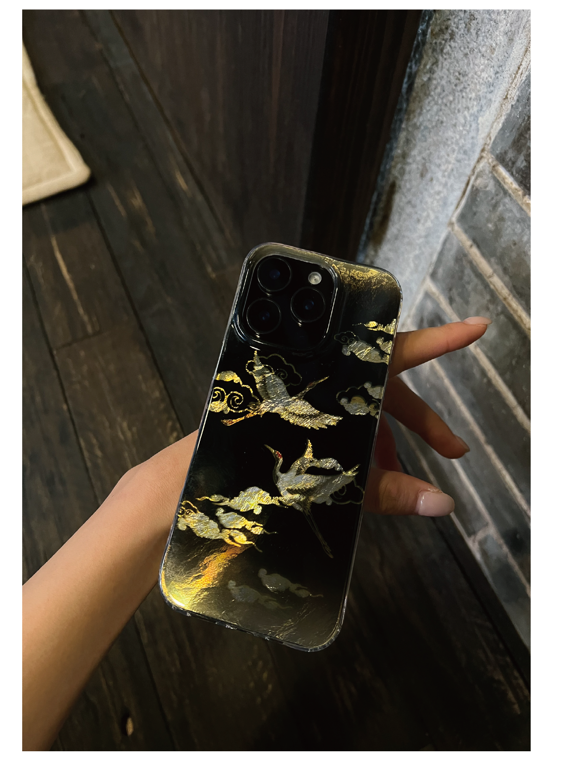 Golden Crane IMD Dual-Layer Case | iPhone Case | Three Fleas