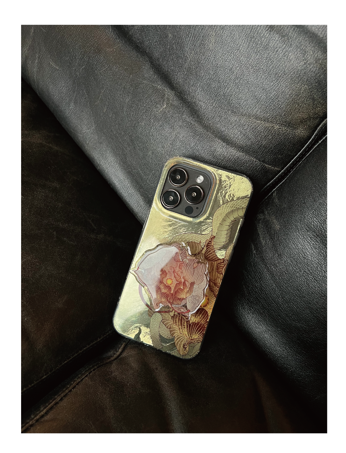 Midnight Bloom: Snake & Peony Neo-Chinese IMD Case | iPhone Case | Three Fleas