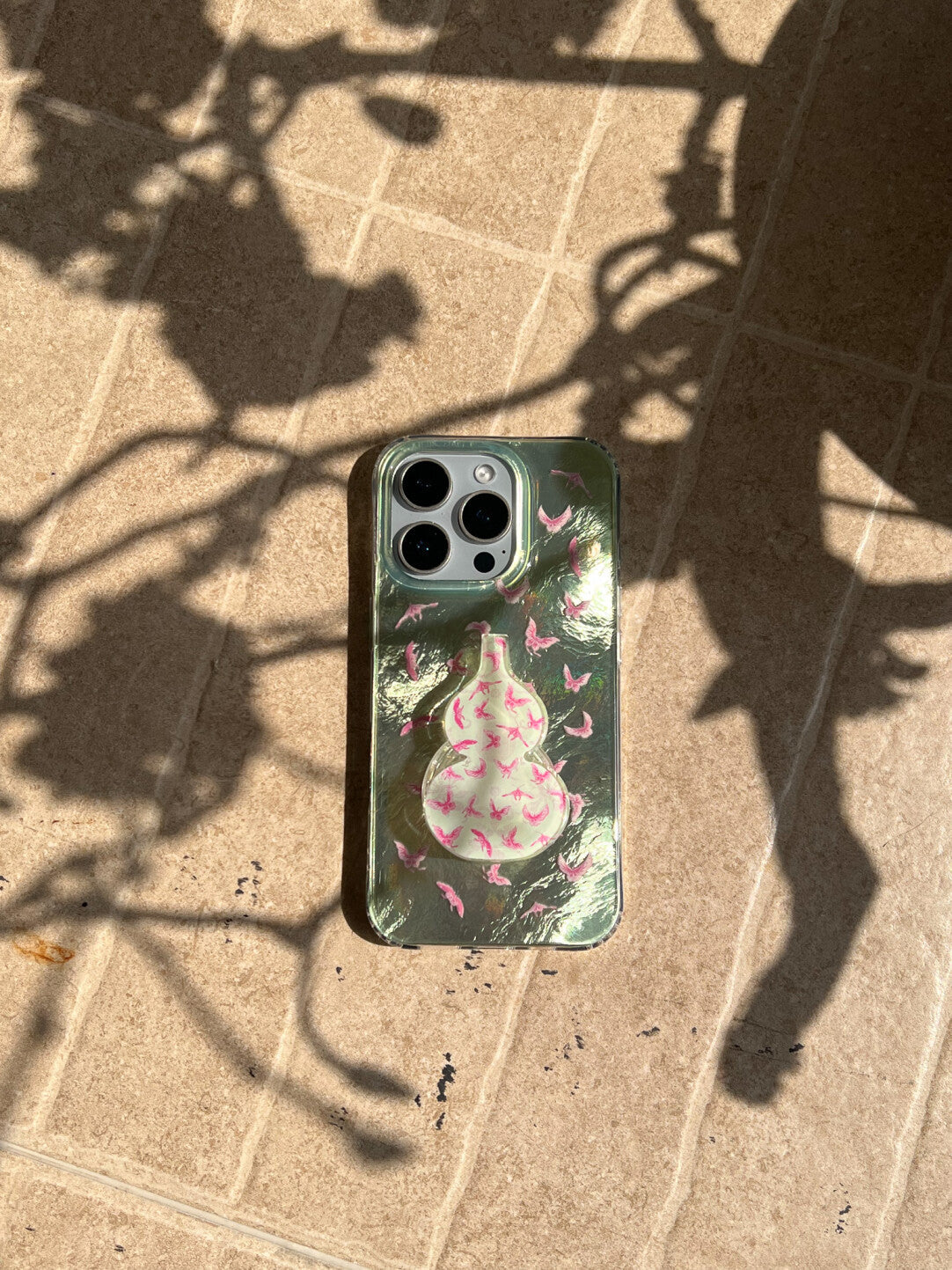 Pink Butterfly Gourd Glitter Phone Case | iPhone Case | Three Fleas