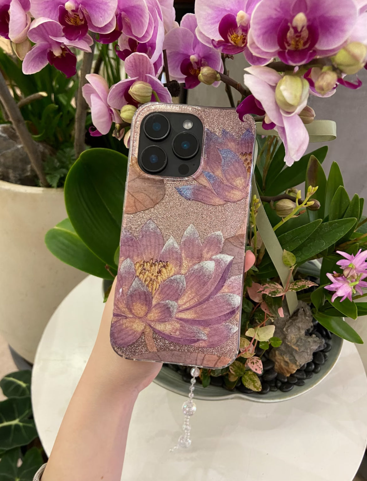 Purple Lucky Lotus Bloom Phone Case | iPhone Case | Three Fleas