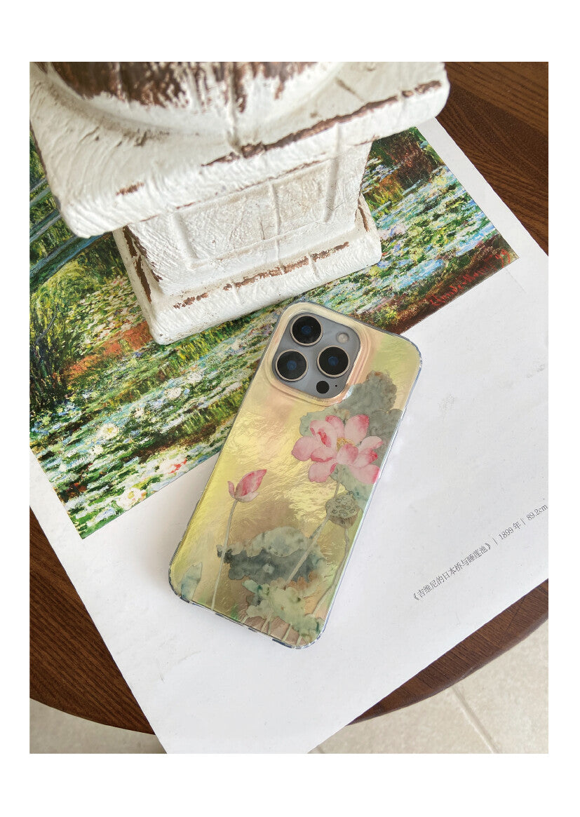 Summer Pink Sparkling Lotus Phone Case | iPhone Case | Three Fleas