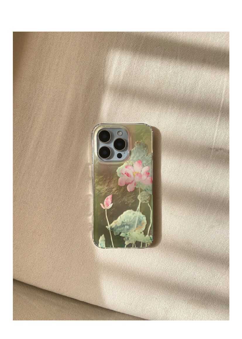 Summer Pink Sparkling Lotus Phone Case | iPhone Case | Three Fleas