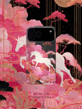 Artistic Metallic Luster White Horse Phone Case IMD-SSL