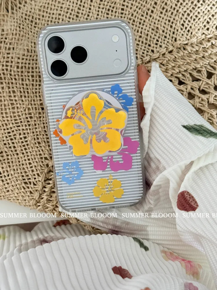 Clear Ins Style Tropical Flower Artistic Phone Case - SB-MagSafe