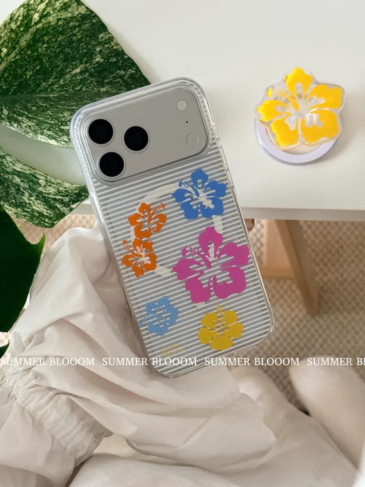 Clear Ins Style Tropical Flower Artistic Phone Case - SB-MagSafe