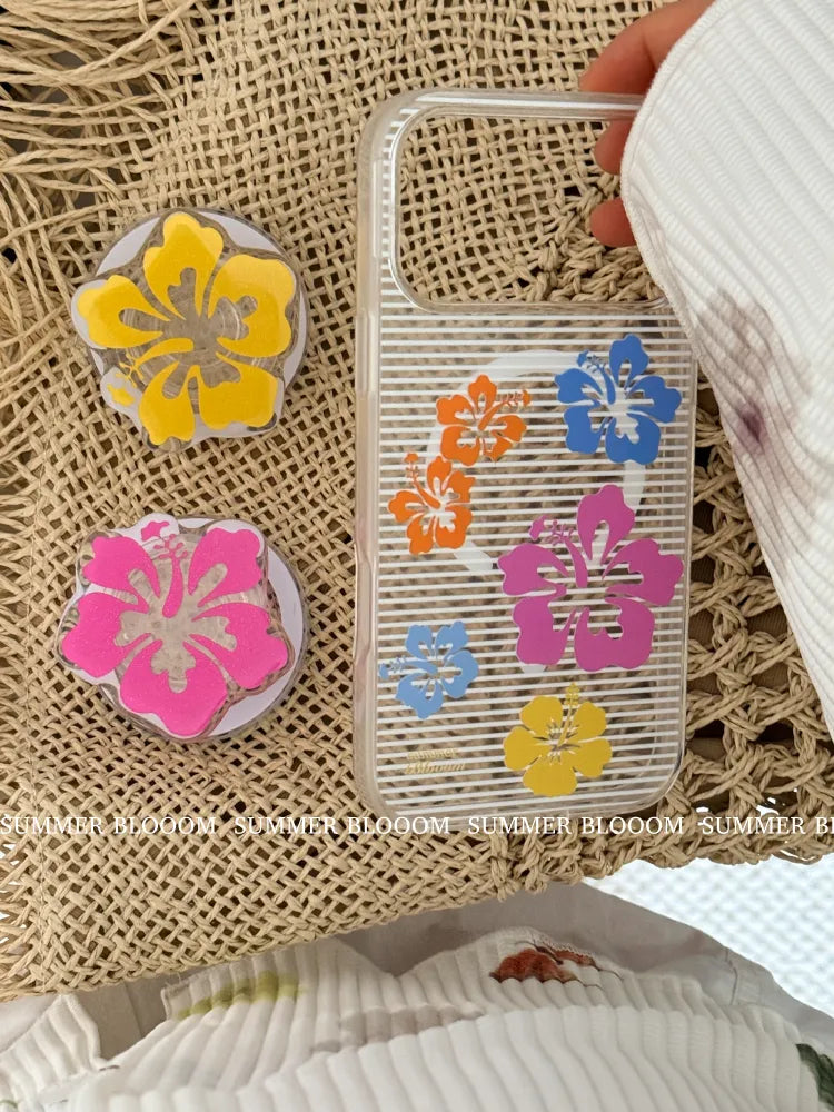 Clear Ins Style Tropical Flower Artistic Phone Case - SB-MagSafe