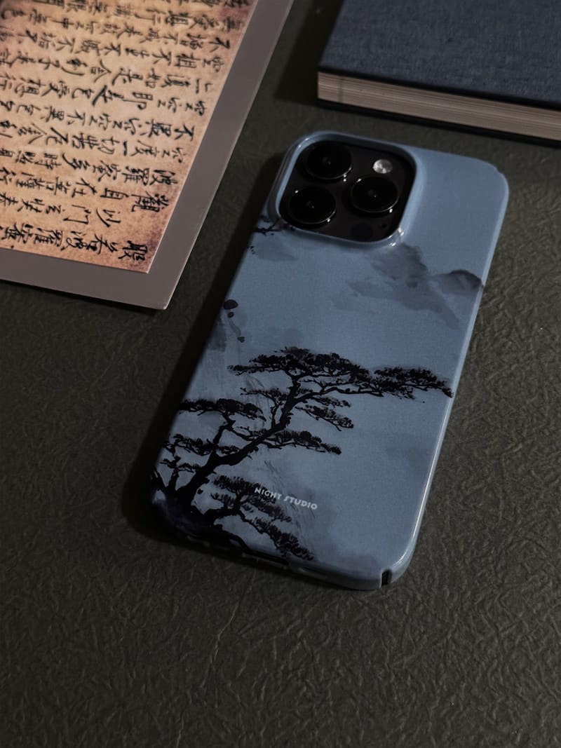 「Chinoiserie」Pine Chinese Brush Painting Phone Case | iPhone Case | Three Fleas