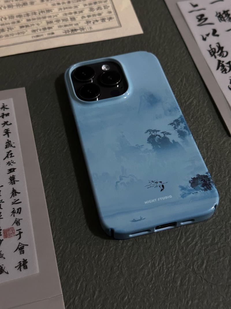 「Chinoiserie」Mountain Morning Chinese Ink Painting Phone Case | iPhone Case | Three Fleas