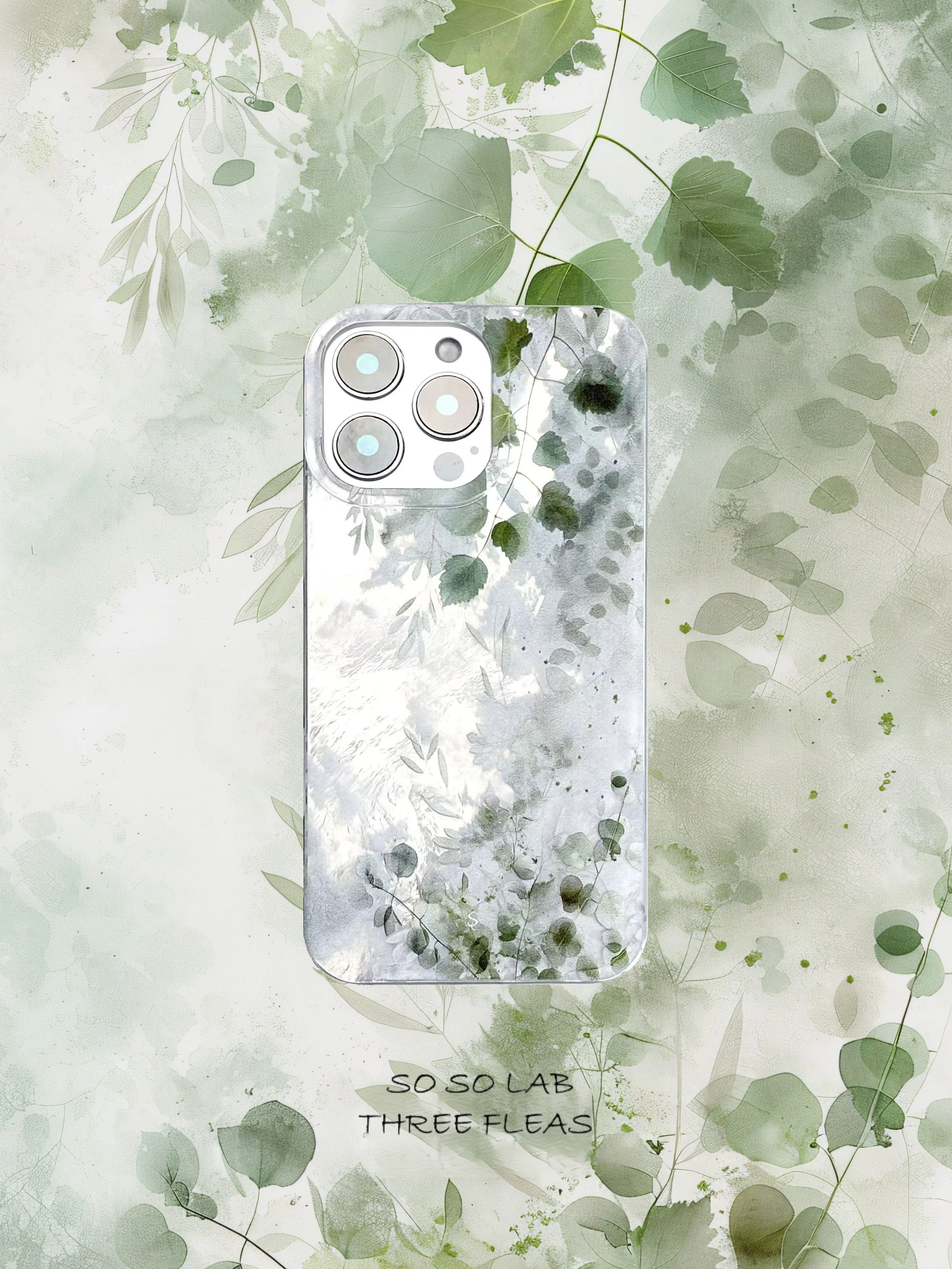 Artistic Metallic Luster Spring Ethereal Leaf Phone Case IMD-SSL
