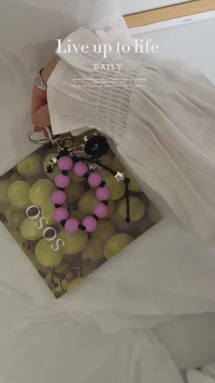 Aesthetic Purple Seashell Clear Phone Case With Black Border - SB-Mag